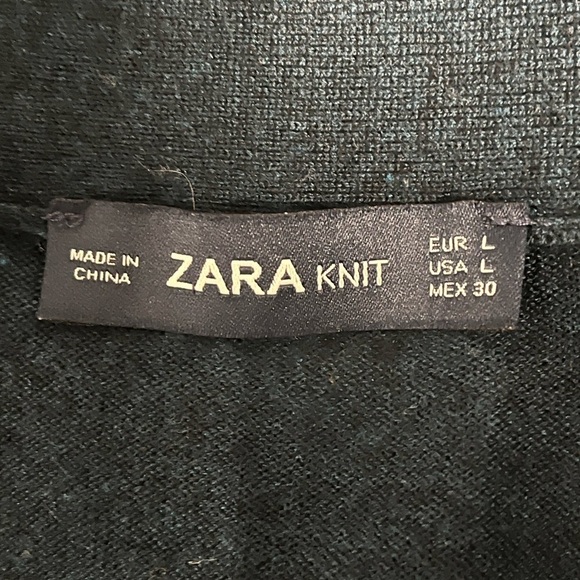 Zara Long Sleeve Cross Over Knit Sweater - Picture 3 of 12